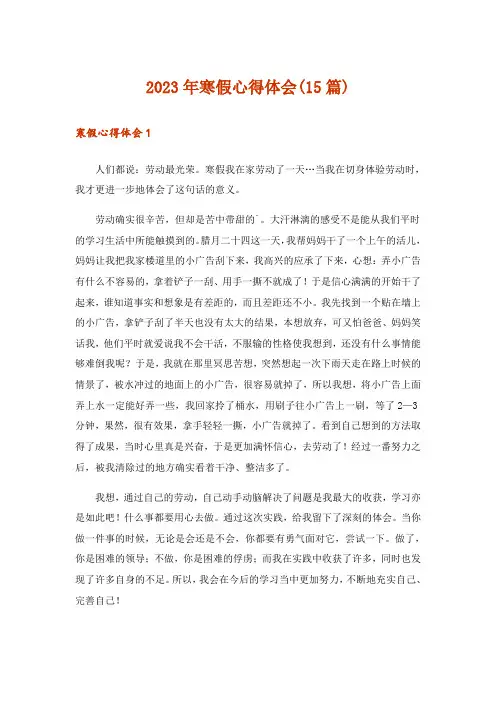 2023年寒假心得体会(15篇)_3