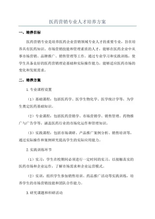 医药营销专业人才培养方案