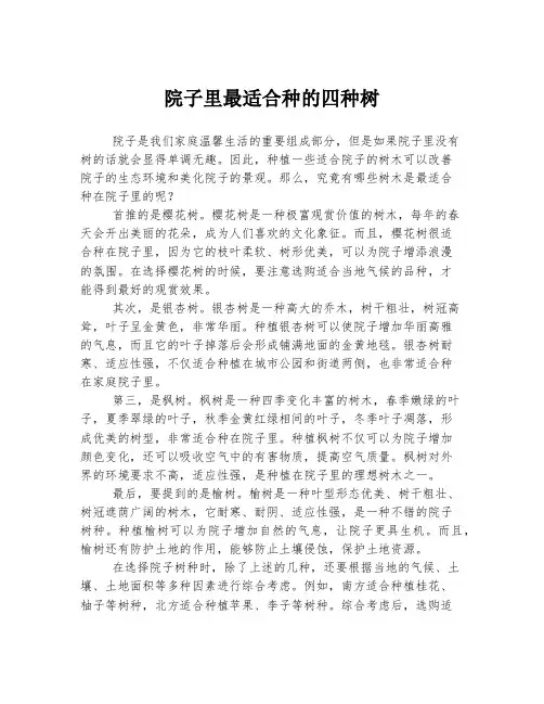 院子里最适合种的四种树