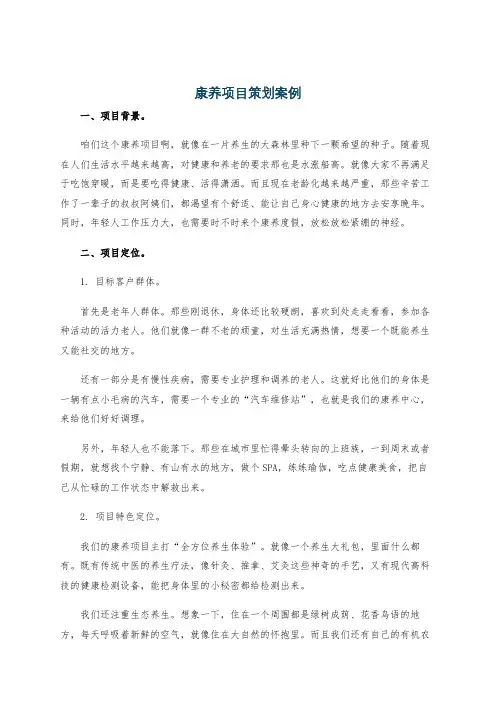 康养项目策划案例