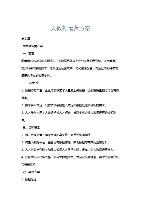 大数据运营方案