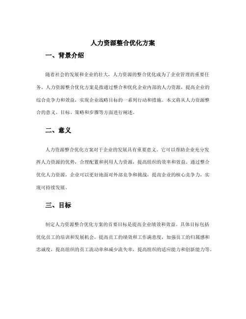 人力资源整合优化方案