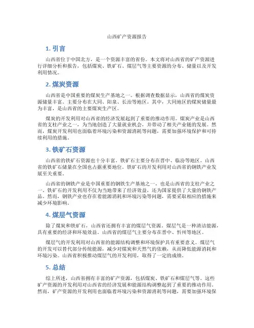 山西矿产资源报告