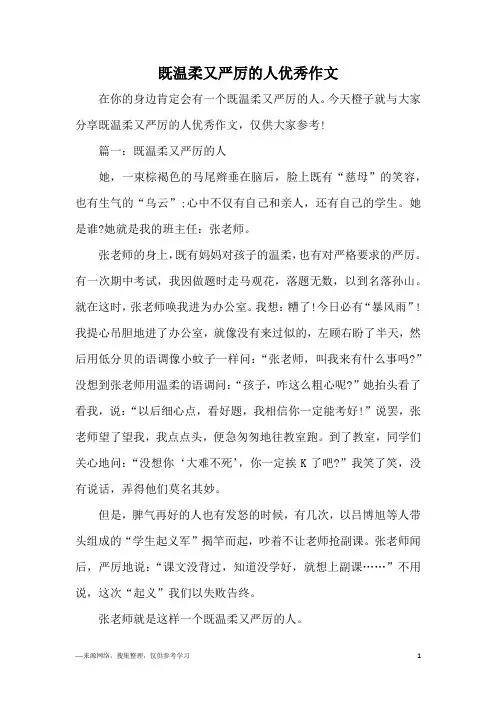 既温柔又严厉的人优秀作文