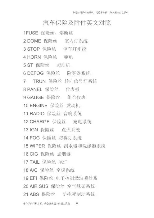 英文保险丝