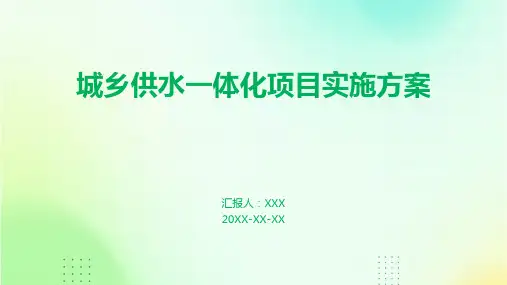 城乡供水一体化项目实施方案