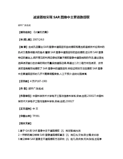 滤波器组实现SAR图像中主要道路提取