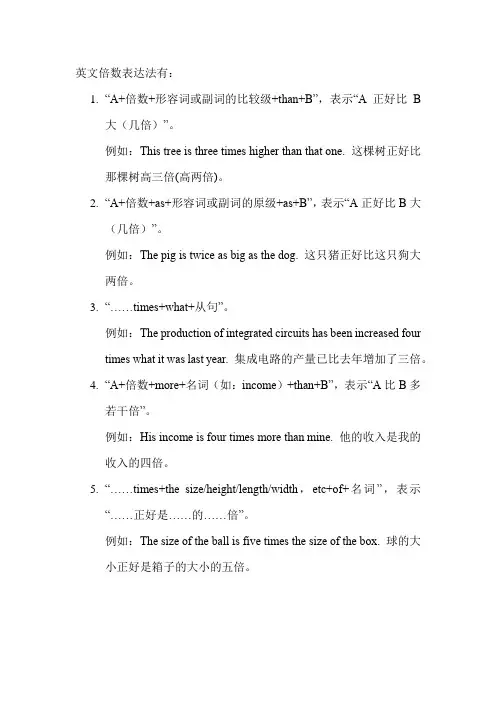 英文倍数表达法