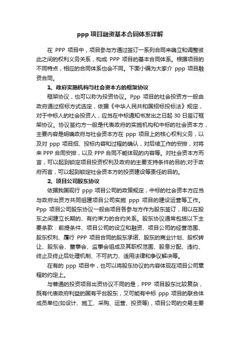 ppp项目融资基本合同体系详解