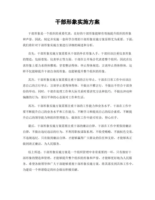 干部形象实施方案