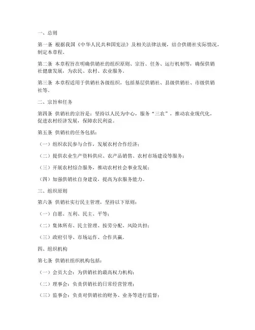 供销社章程设计方案模板