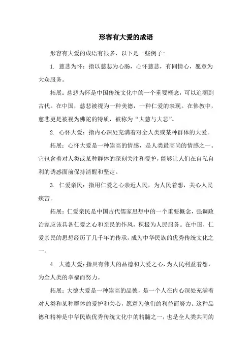 形容有大爱的成语