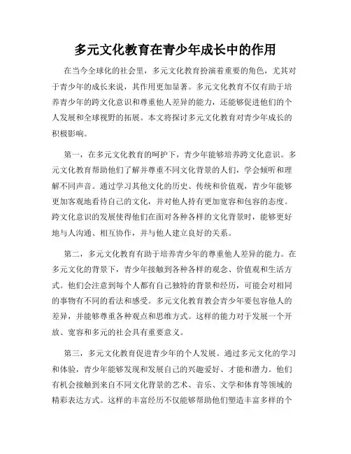 多元文化教育在青少年成长中的作用