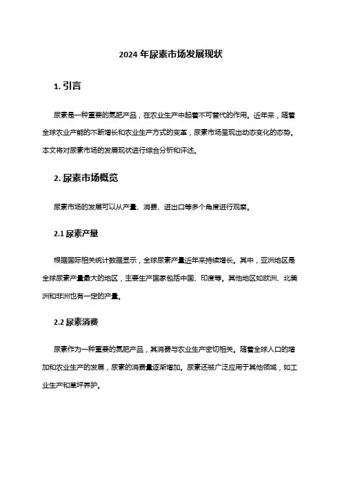 2024年尿素市场发展现状