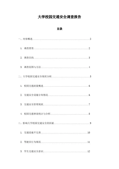 大学校园交通安全调查报告