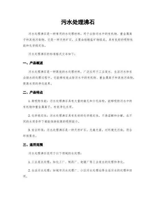 污水处理沸石