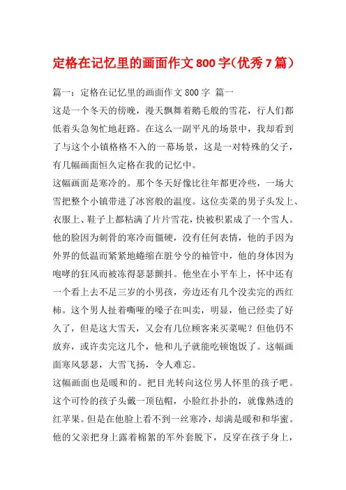 定格在记忆里的画面作文800字(优秀7篇)