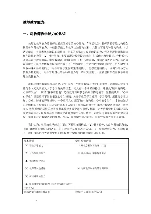 教师的教学及沟通能力