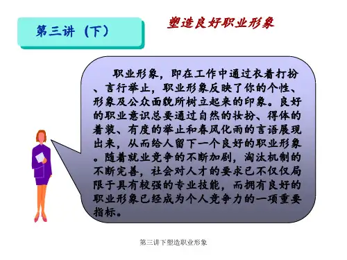 第三讲下塑造职业形象 ppt课件