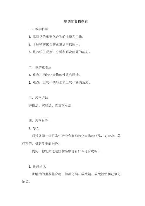 钠的化合物教案