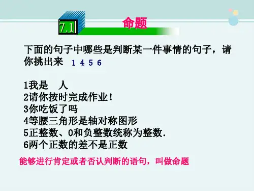 精选 《命题》参考完整教学课件PPT