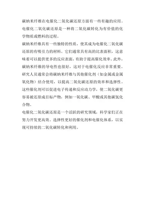 碳纳米纤维 电催化co2还原