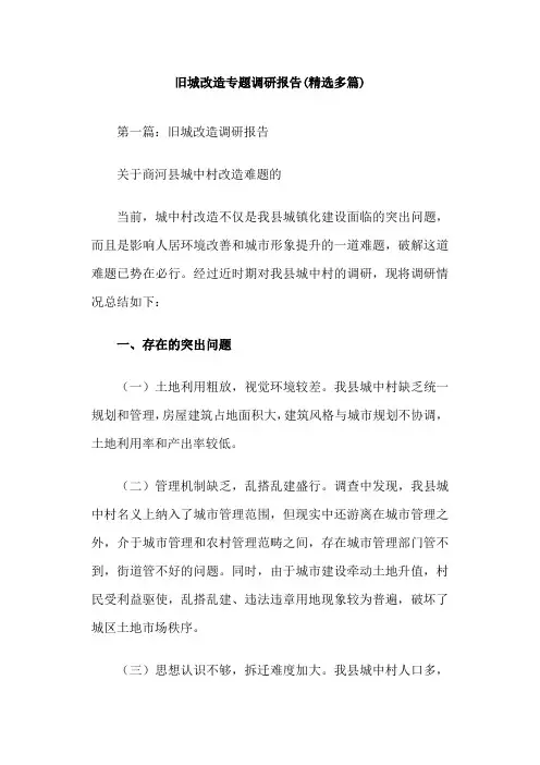 旧城改造专题调研报告.doc