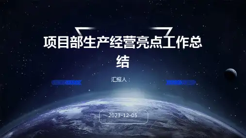 项目部生产经营亮点工作总结