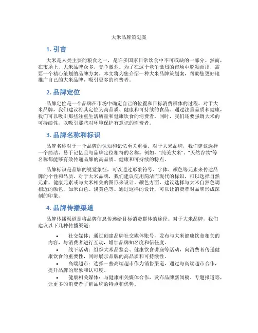 大米品牌策划案