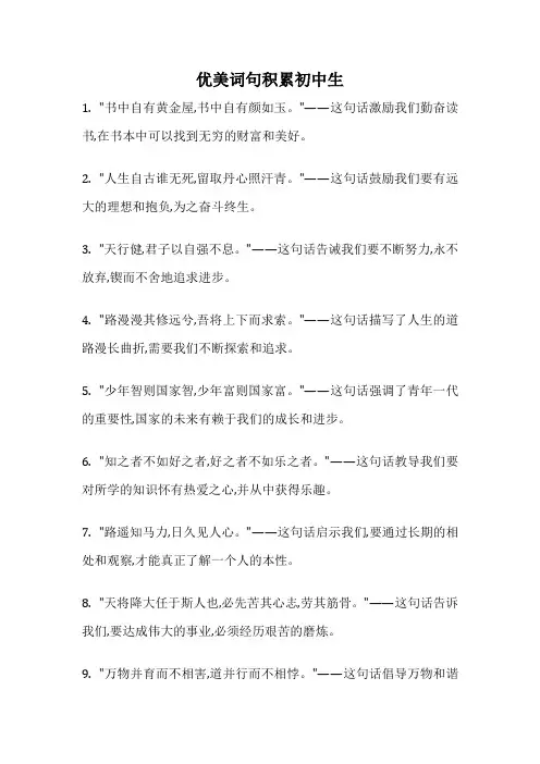 优美词句积累初中生