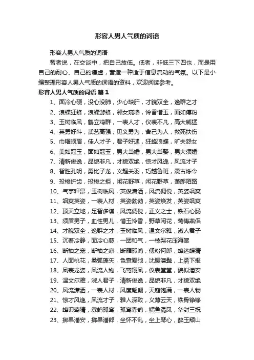 形容人男人气质的词语