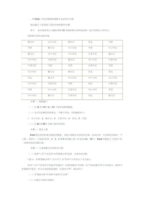 EXCEL制作累计频率分布