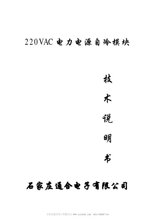 220VAC电力电源自冷模块