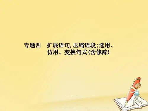 (浙江选考)2018年高考语文二轮复习 第一编 语言文字运用 专题四 扩展语句+压缩语段 选用、仿用、变换句式