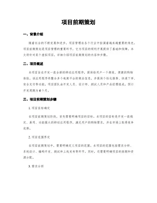 项目前期策划