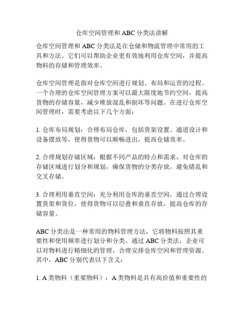 仓库空间管理和ABC分类法讲解