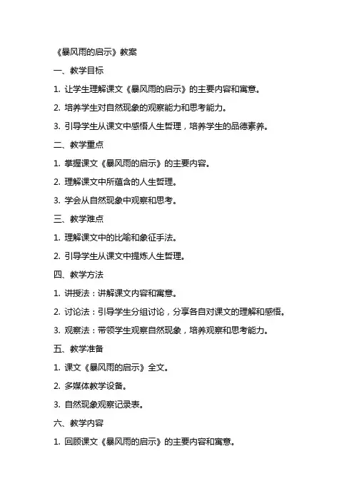 《暴风雨的启示》教案