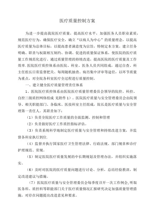 医疗质量控制方案