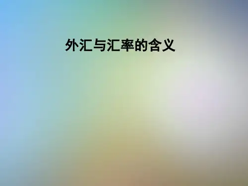 外汇与汇率的含义
