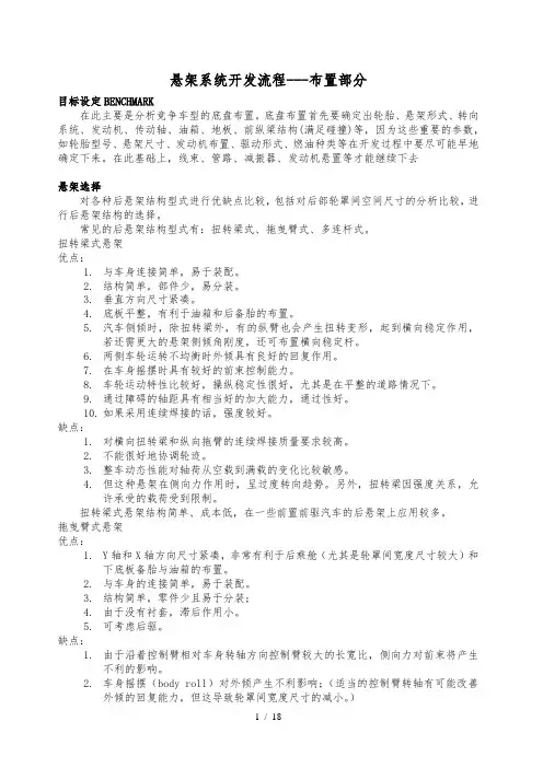 汽车悬架系统开发布置流程图