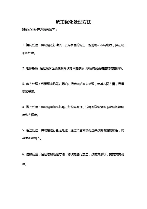 琥珀优化处理方法