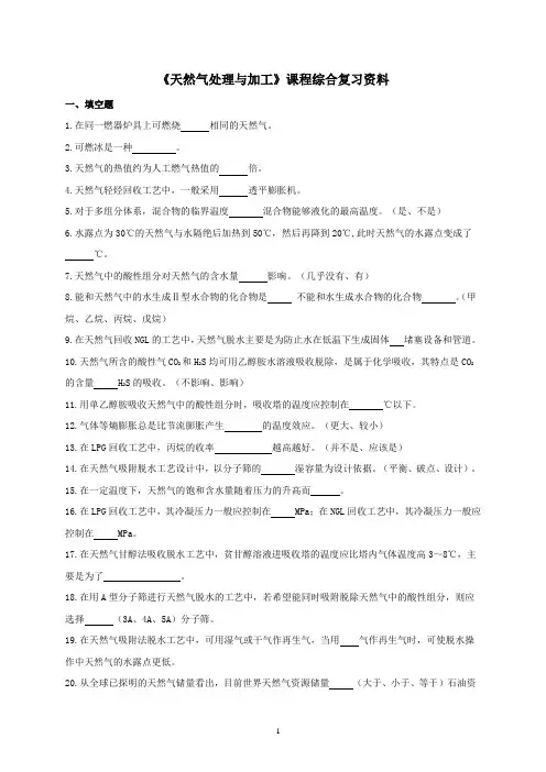 天然气加工与处理