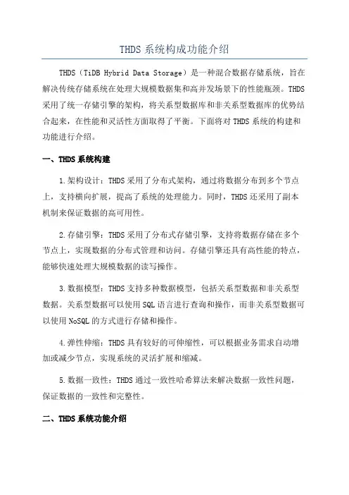 THDS系统构成功能介绍