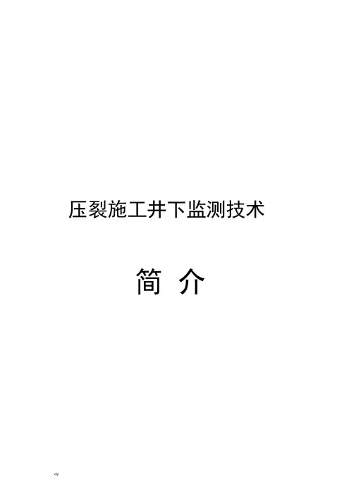 压裂施工井下监测技术简介