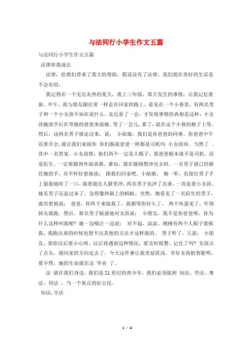 与法同行小学生作文五篇