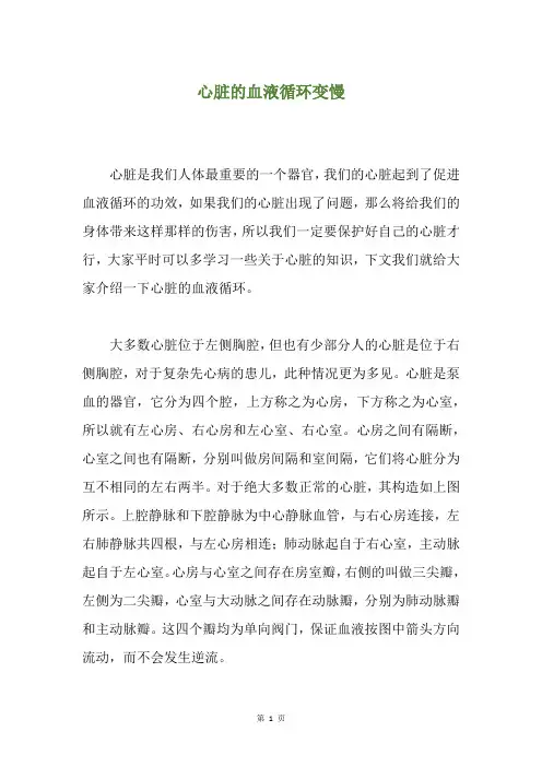 心脏的血液循环变慢