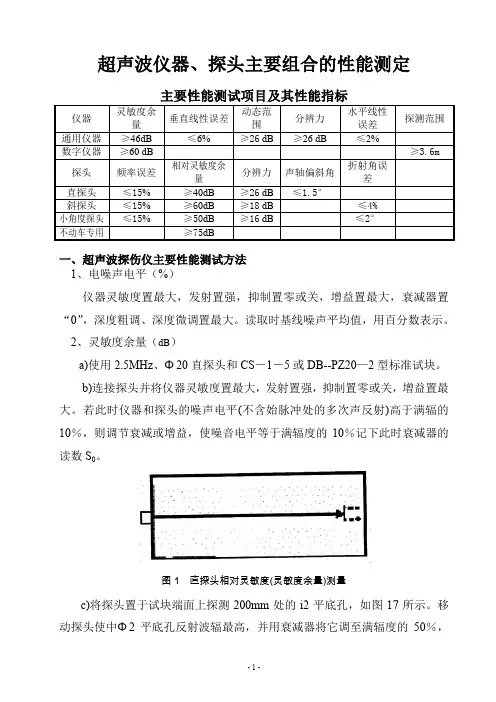 超声波仪器探头性能指标及其测试方法