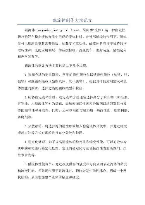 磁流体制作方法范文