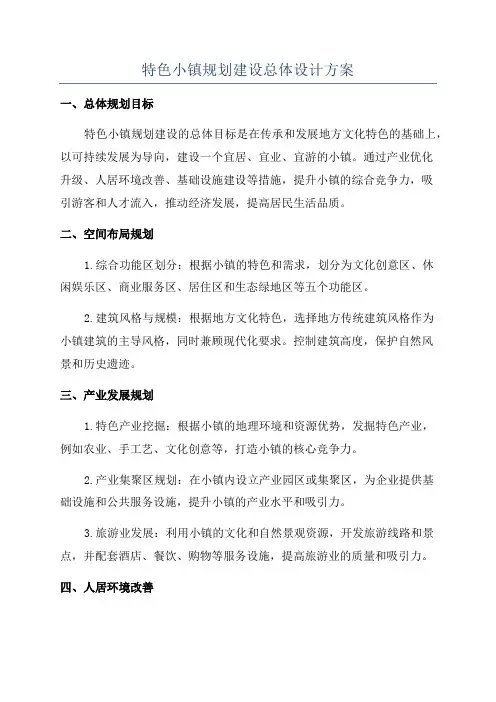 特色小镇规划建设总体设计方案