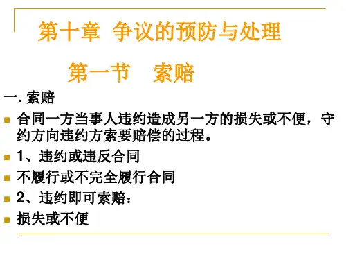 第10章：争议的预防与处理